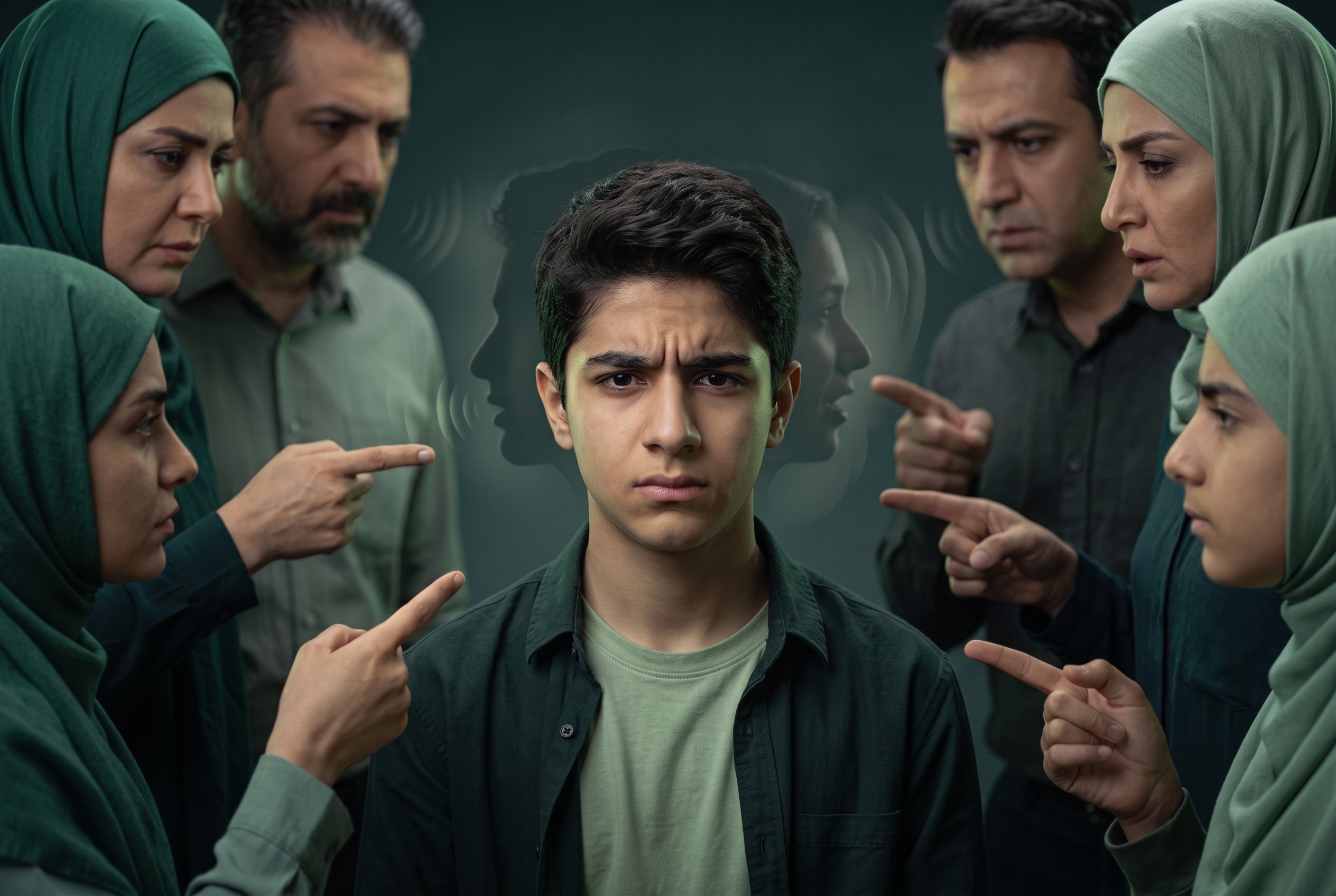پسر نوجوانی که بعد از مقایسه شدن با دیگران در سکوت به درسش نگاه می‌کند